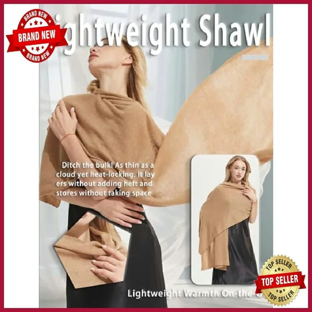 Luxury Cashmere Shawl Wrap Travel Blanket Oversized All-Season